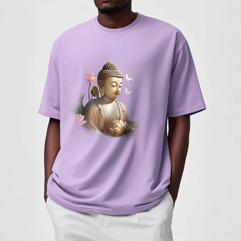 Buddhist graphic t-shirt design artistic print detail
