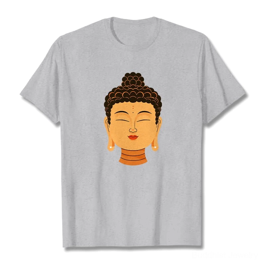 Light grey Buddha meditation t-shirt premium 100% cotton unisex crew neck design