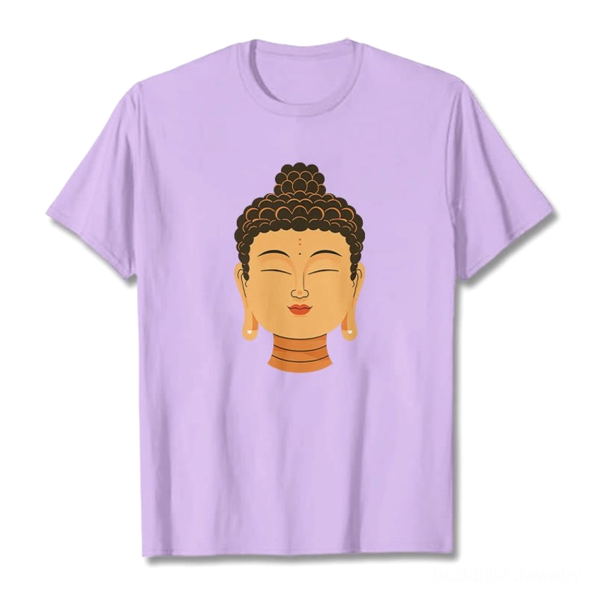 Light grey Buddha meditation t-shirt size range display all sizes S M L XL 2XL