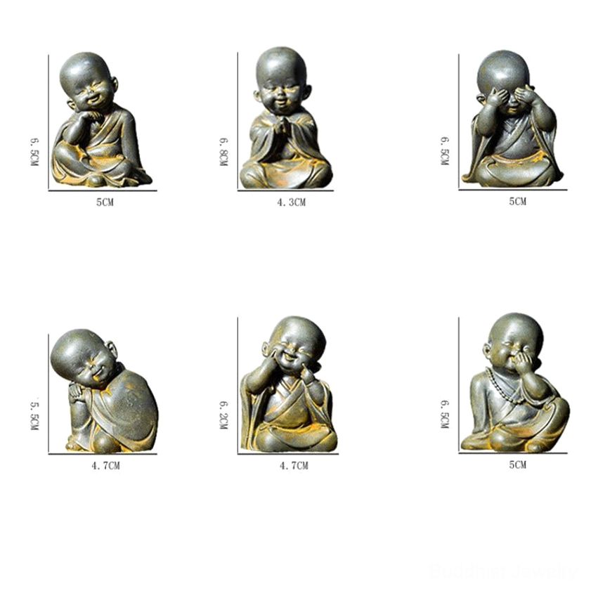Buddhist Monk Resin Statue Collection - Iron Powder Handcrafted Meditation Figurines for Home Altar
