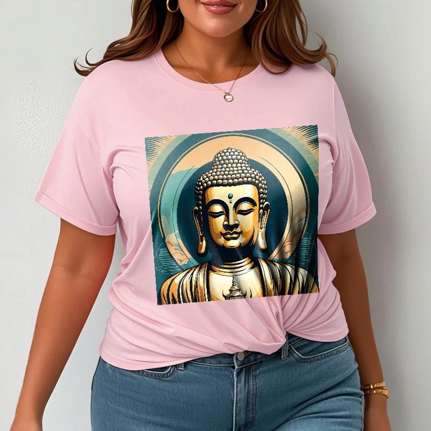 Buddhist meditation graphic t-shirt light grey casual street style