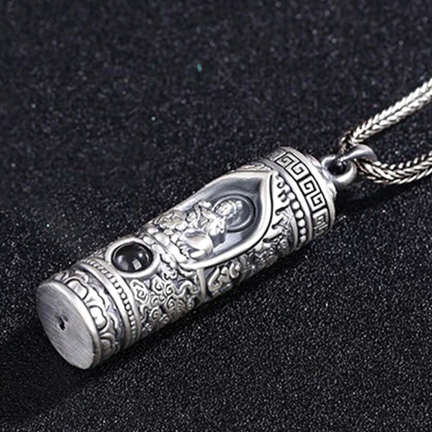 Guardian Buddha necklace projection feature creating holographic effect on smartphone for spiritual practice