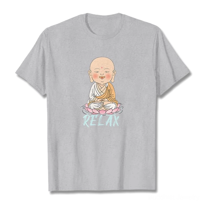 All available color variants of Buddhist relax t-shirt collection in one display image