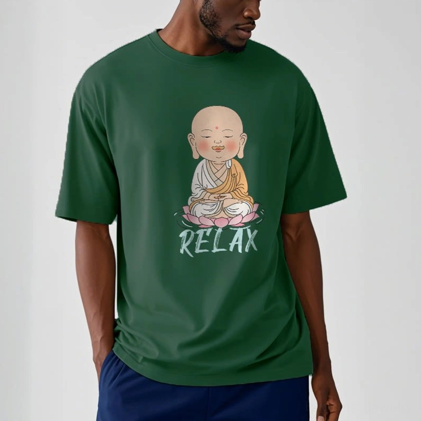 Short sleeve construction of Buddhist mindfulness tee demonstrating comfort and durability