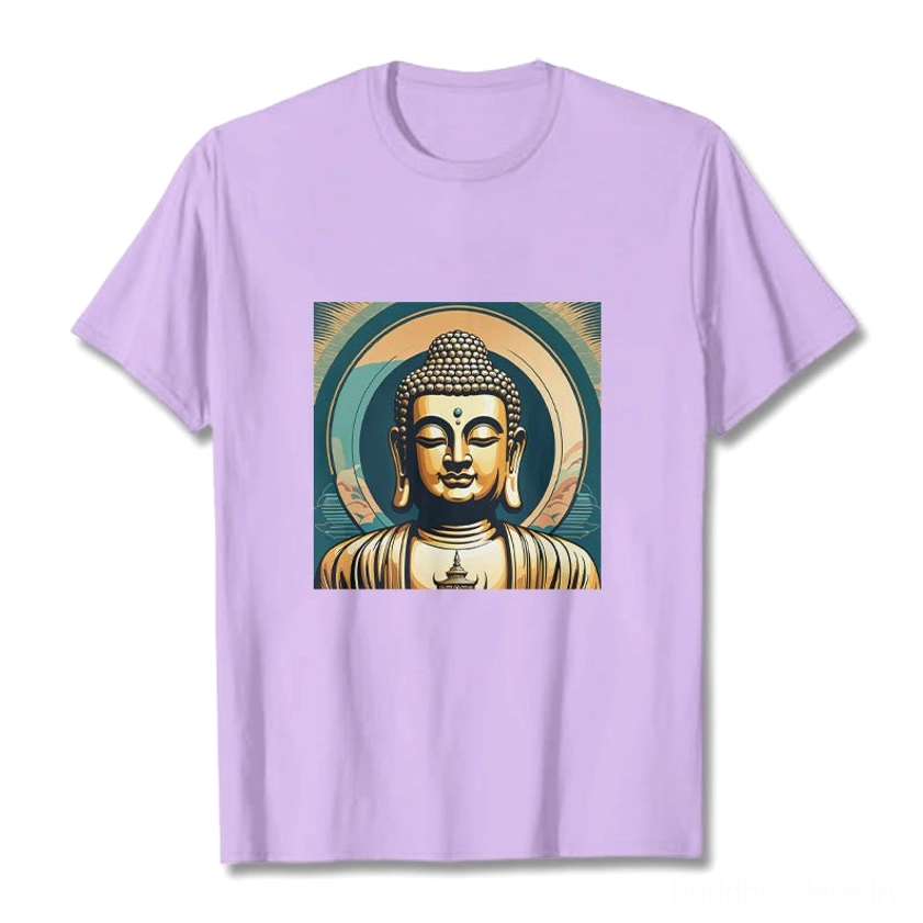 Golden Buddha graphic t-shirt black cotton premium spiritual print
