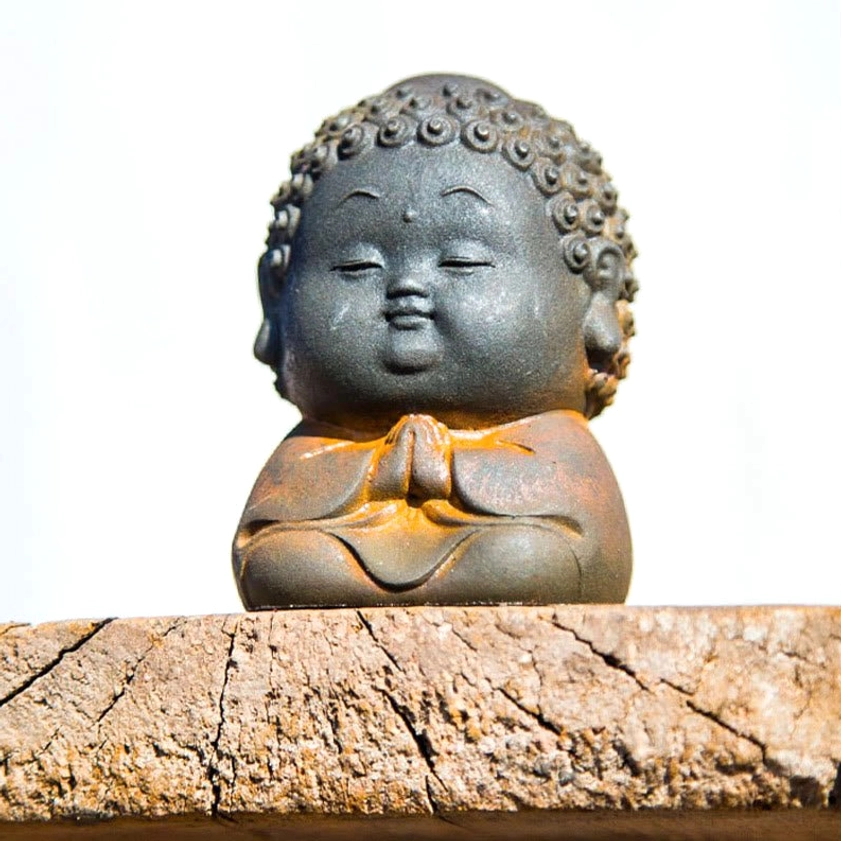 Multiple Buddha statue figurines displayed together showing complete meditation pose collection for home decor