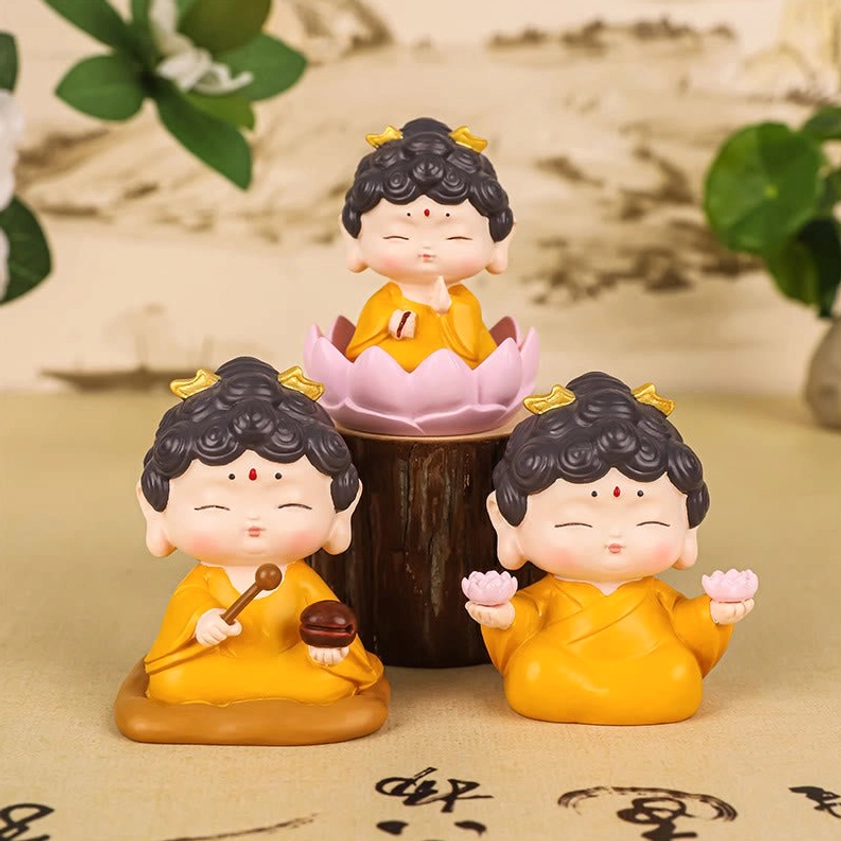 Buddha meditation statue displayed on home altar with spiritual meditation accessories and decor