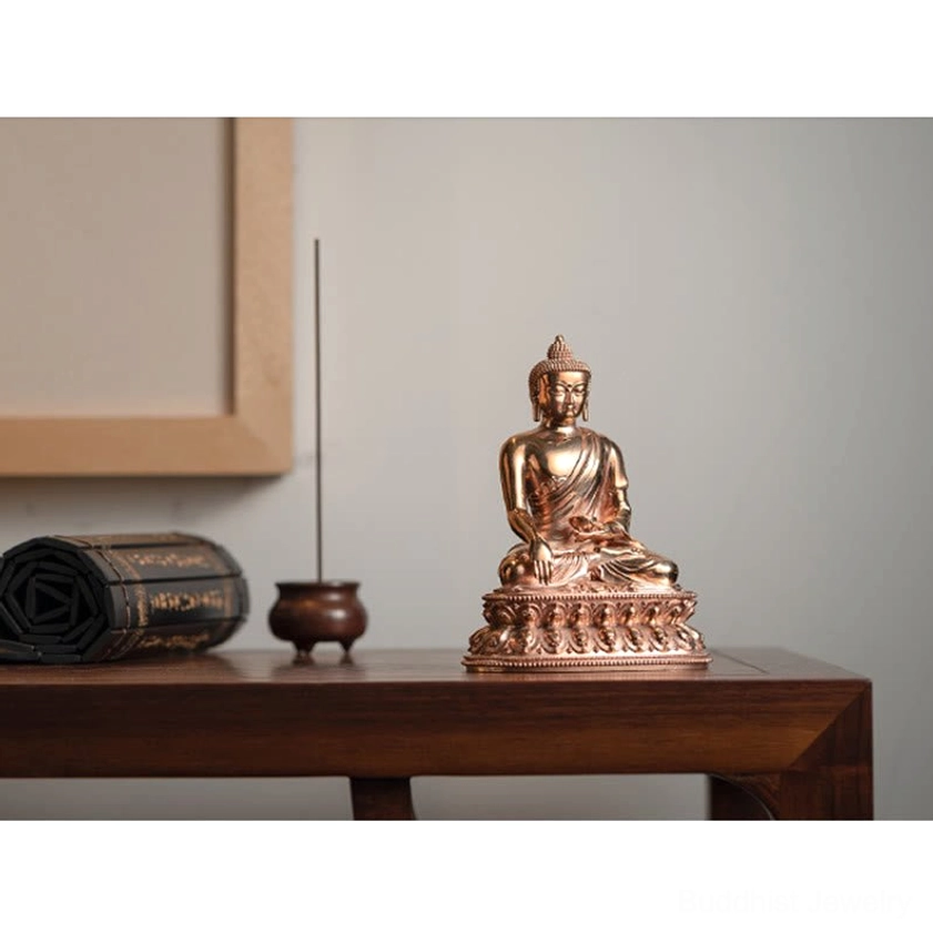 Shakyamuni Buddha copper statue multiple size options for home altar and meditation