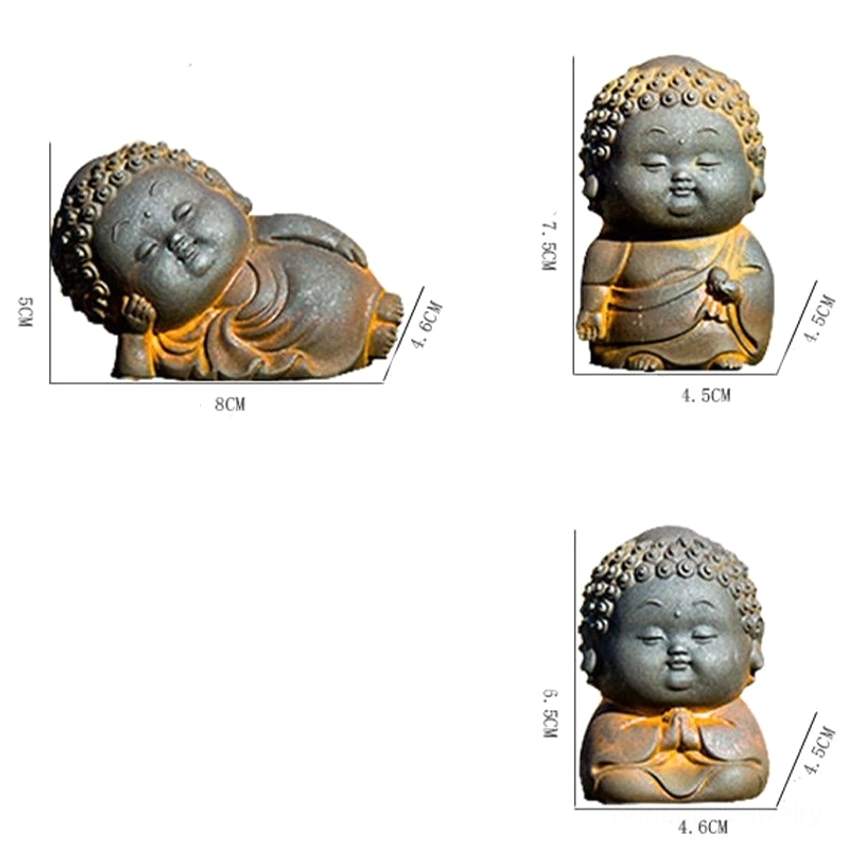 Buddha statue dimensions and size specifications chart showing measurements for standing sitting and reclining poses