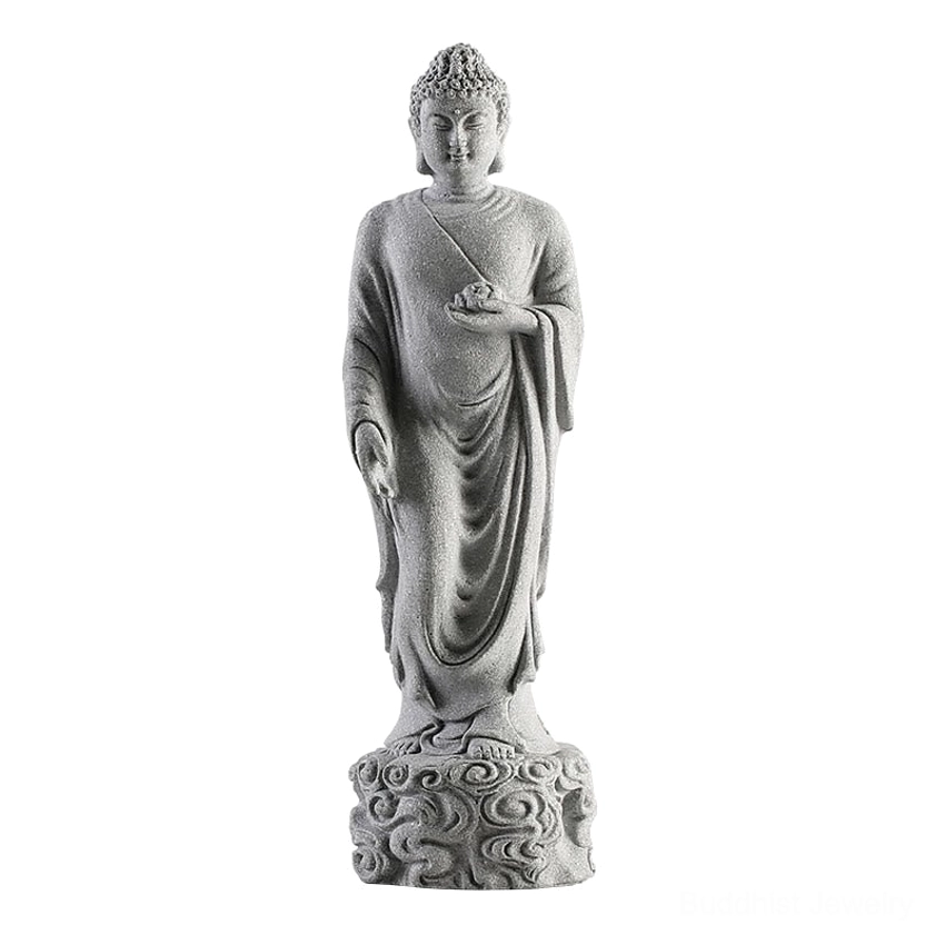 Handmade Buddha statue with cloud base spiritual home décor piece