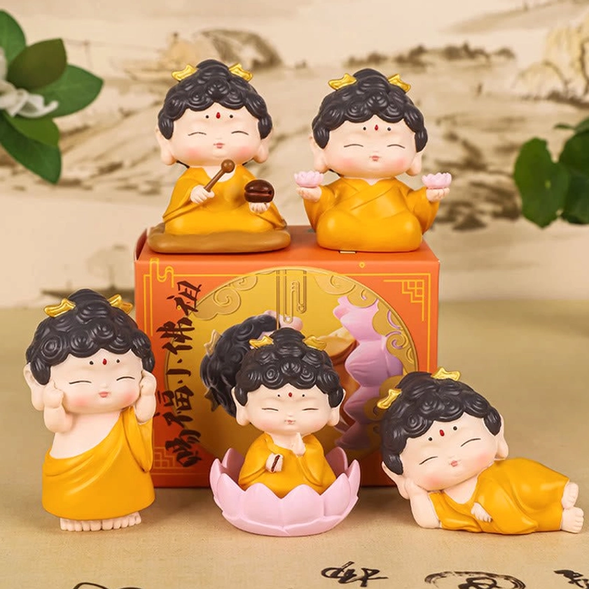 Multiple Buddha resin statues in meditation poses perfect for yoga studio and spiritual space decor