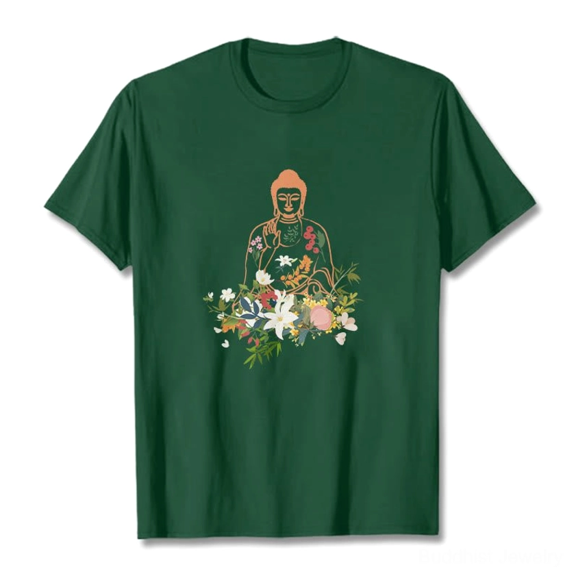 Buddha graphic t-shirt back view - spiritual wear unisex fit
