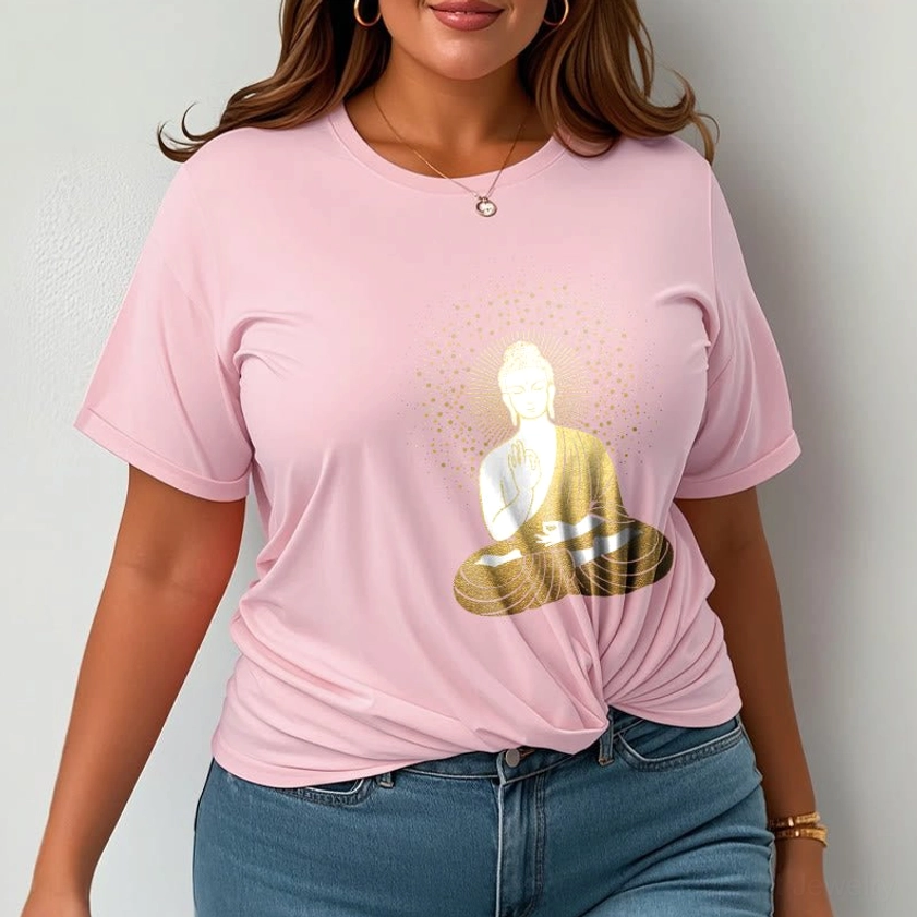 Meditation Buddha golden aura t-shirt unisex fit Buddhist spiritual enlightenment graphic design