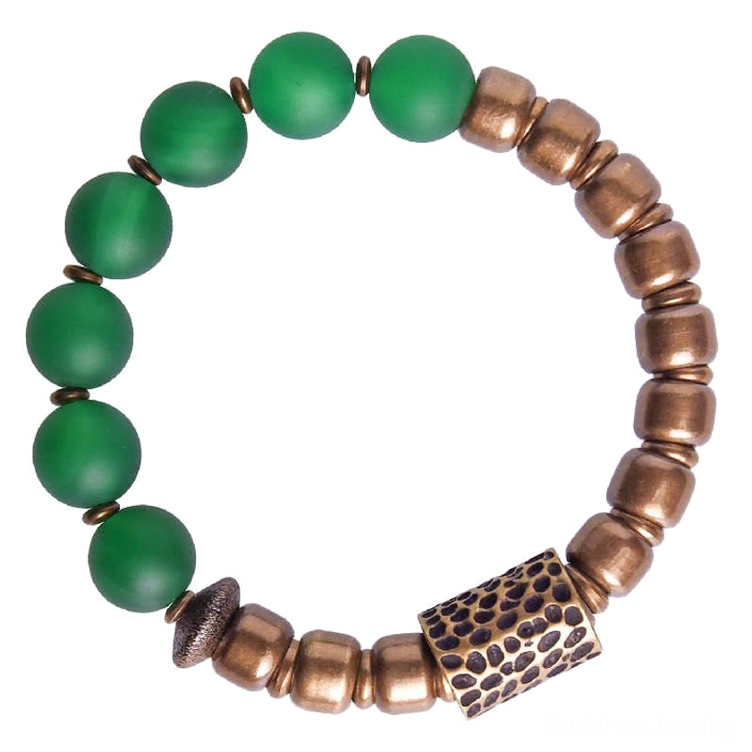 Buddhist agate stone bracelet showing size options 15cm 16cm 17cm 18cm for unisex wear