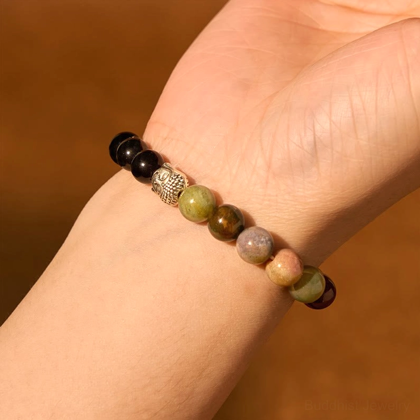 Buddhist gemstone bracelet perfect gift for meditation enthusiasts and spiritual seekers