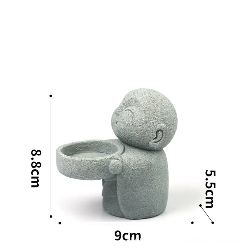 Spiritual meditation candle holder dimensions display - 9cm x 8.8cm x 5.5cm size reference product shot