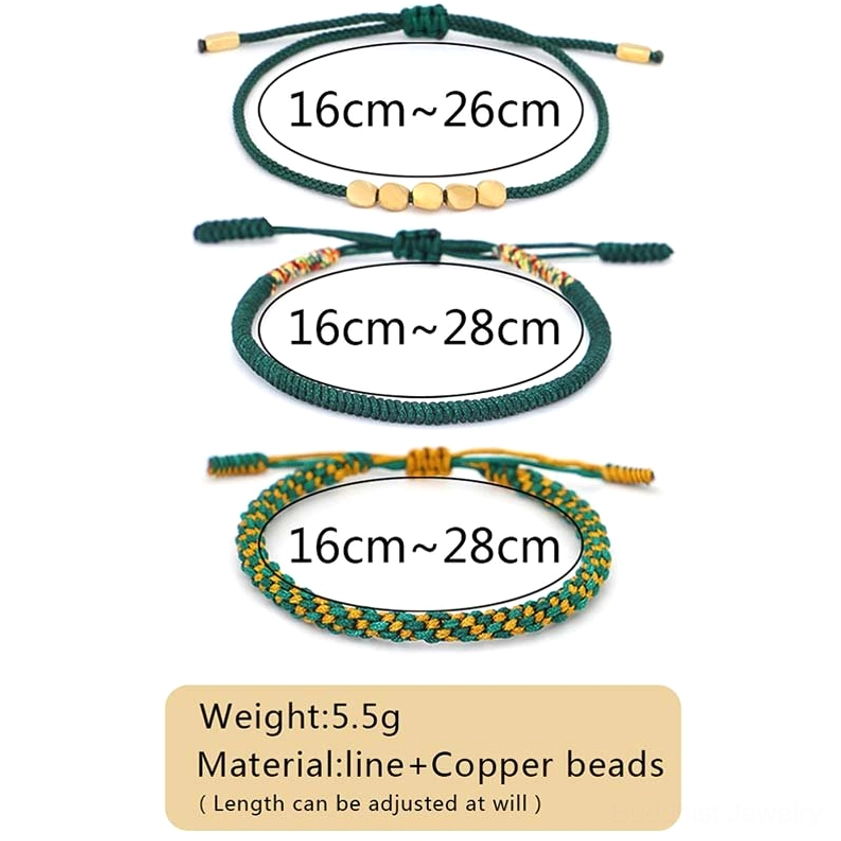 Buddhist inspired copper bead bracelet set featuring warm metallic tones and spiritual symbolism