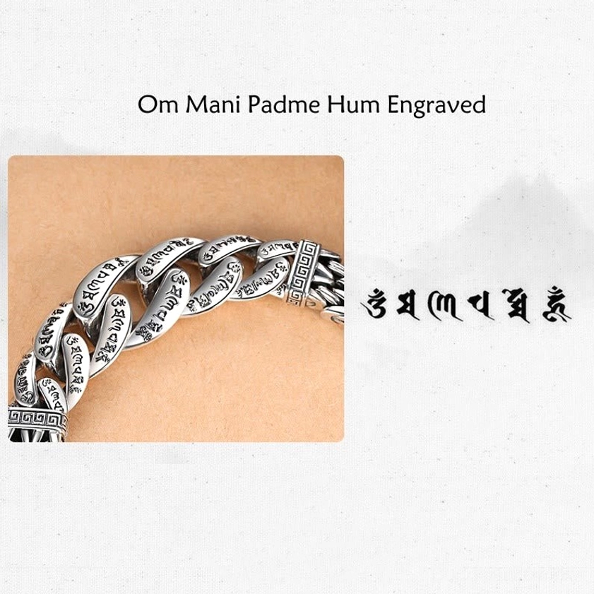 Buddhist spiritual copper bracelet showing twisted woven chain design with auspicious clasp pattern