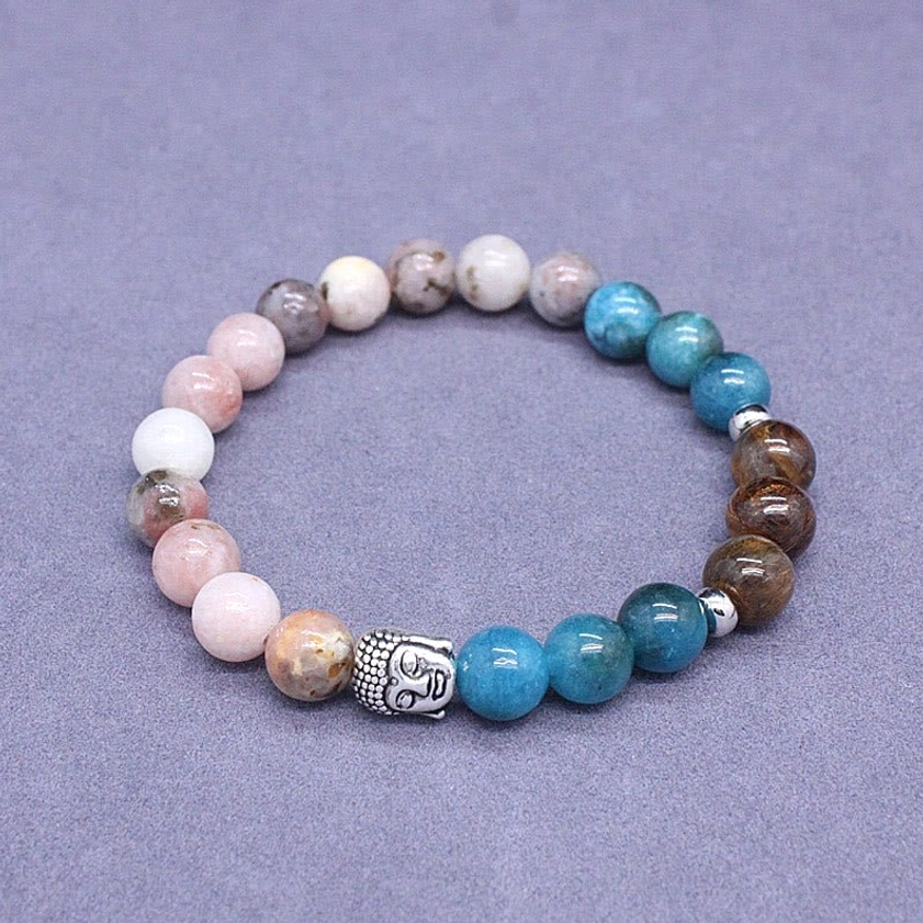 Buddhist protection bracelet with natural crystals for balance strength and mindfulness