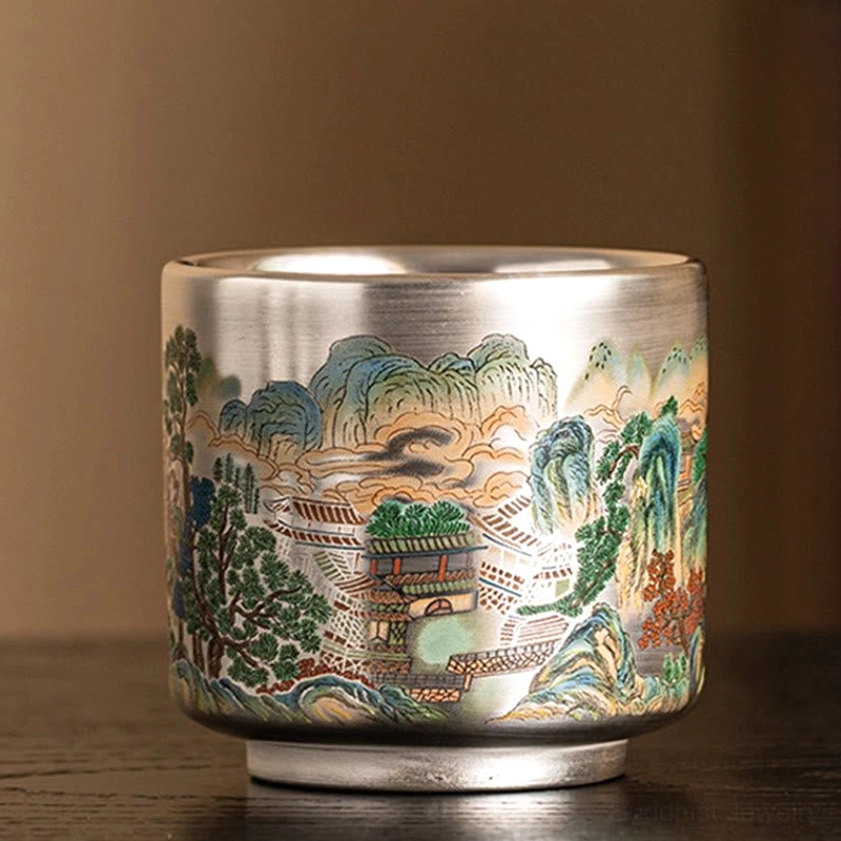 Buddhist dragon auspicious tea cup 120ml handcrafted with power wisdom celestial protection symbolism