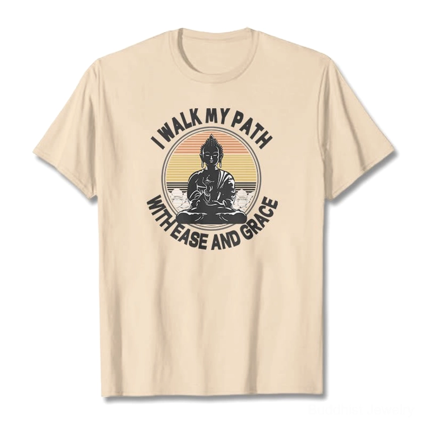 Plum Buddhist ease and grace spiritual graphic t-shirt premium cotton short sleeve