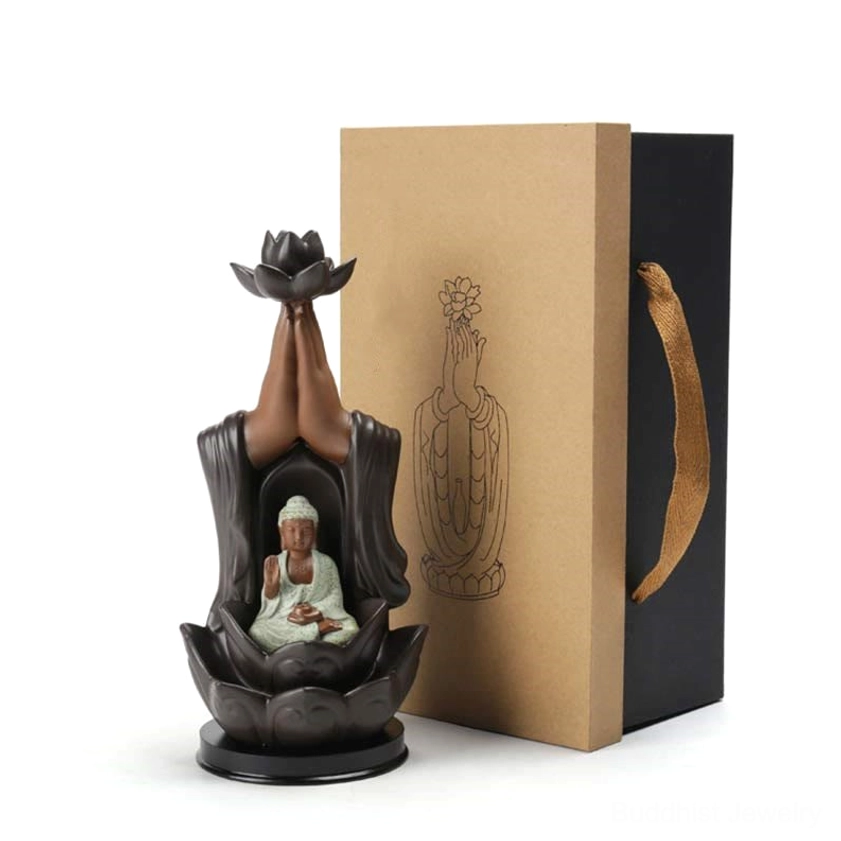 Buddhist Incense Burner Gift Set - Premium Packaging with Branded Box and Product Display
