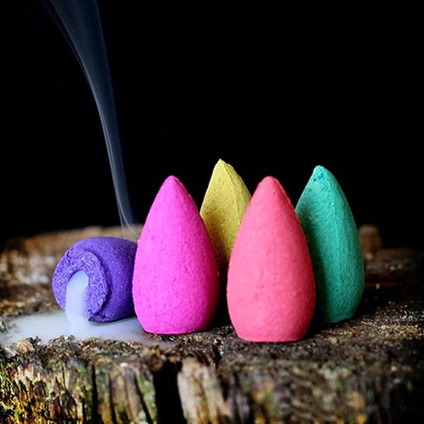 Buddhist meditation incense burner with lotus symbolism, complete aromatic incense cone set for spiritual practice