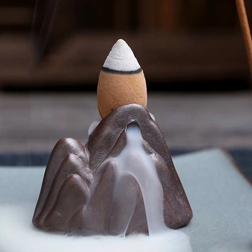 Premium handmade Buddhist incense holder with organic lotus design and eco-friendly ceramic materials