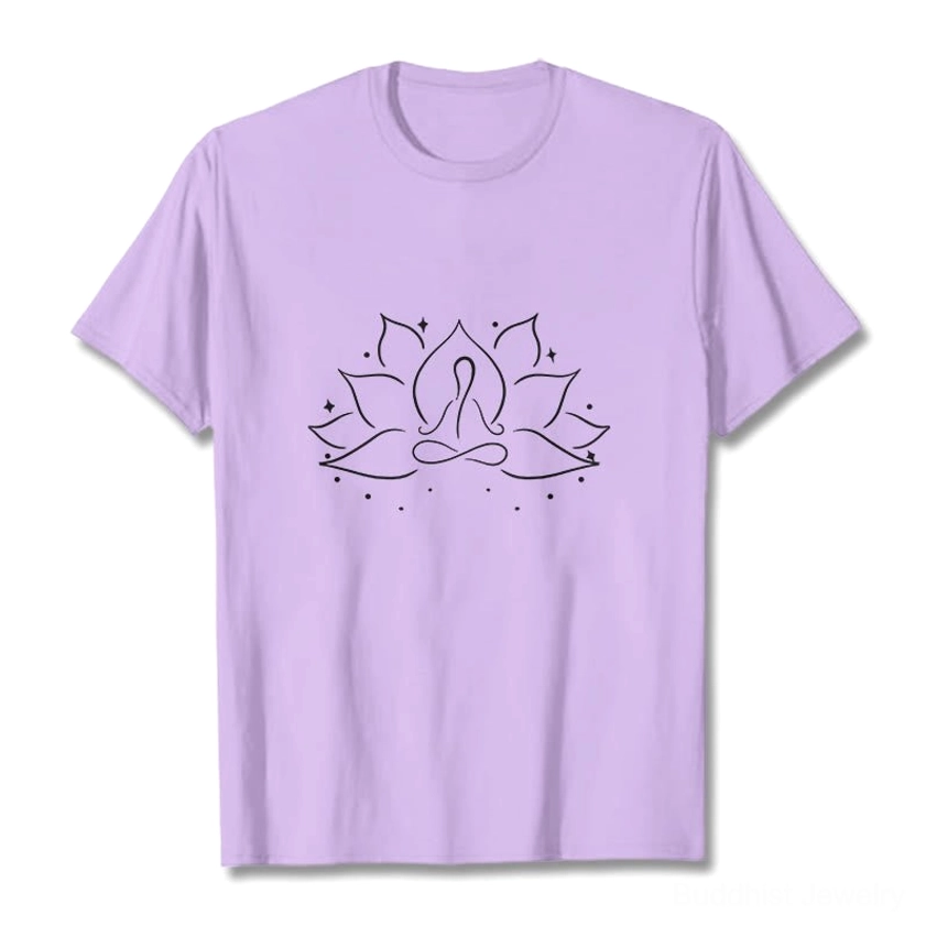Buddhist lotus meditation t-shirt collection colors display, spiritual yoga wear premium cotton