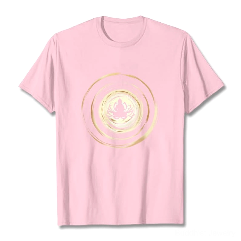 Comfortable 100% cotton Buddha lotus t-shirt texture and fabric detail