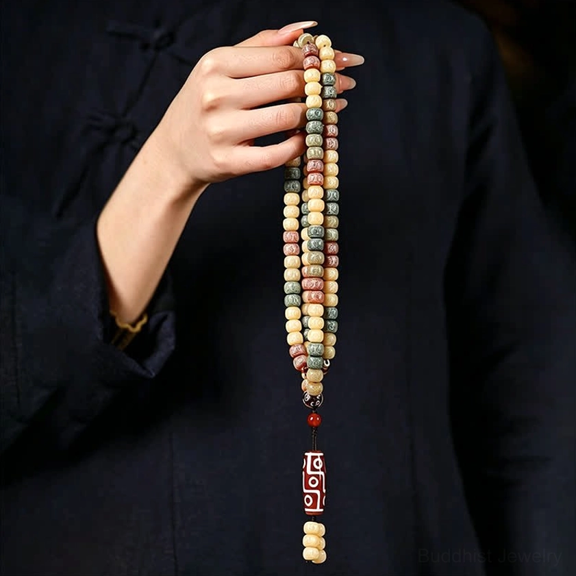 Buddhist prayer mala authentic handmade craftsmanship detail