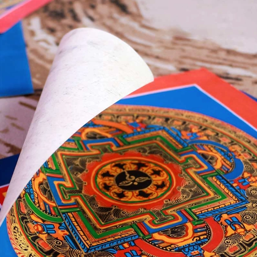 Handmade Buddhist mandala thangka ideal for home altar meditation space and spiritual sanctuary decoration