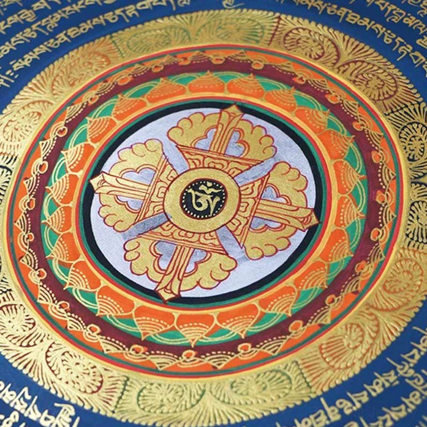 Buddhist mandala thangka scroll spiritual meditation focal point – sacred artwork for yoga studio and meditation practice