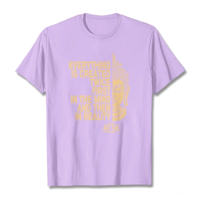 Buddhist t-shirt color swatches showing available shades light grey light cyan white and black options