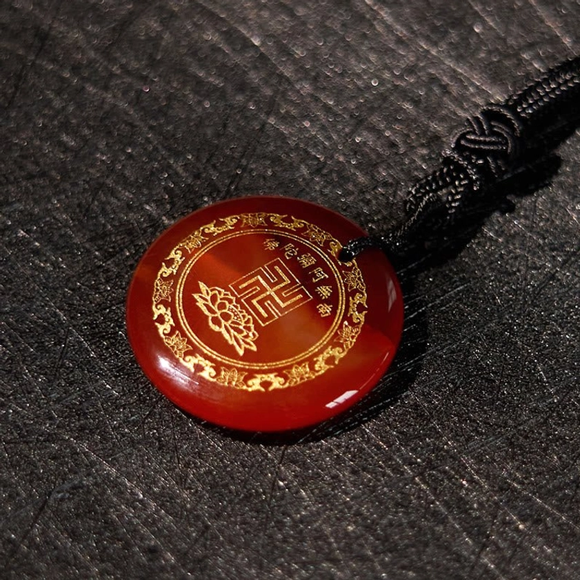 Buddhist meditation pendant natural stone handmade jewelry for spiritual seekers