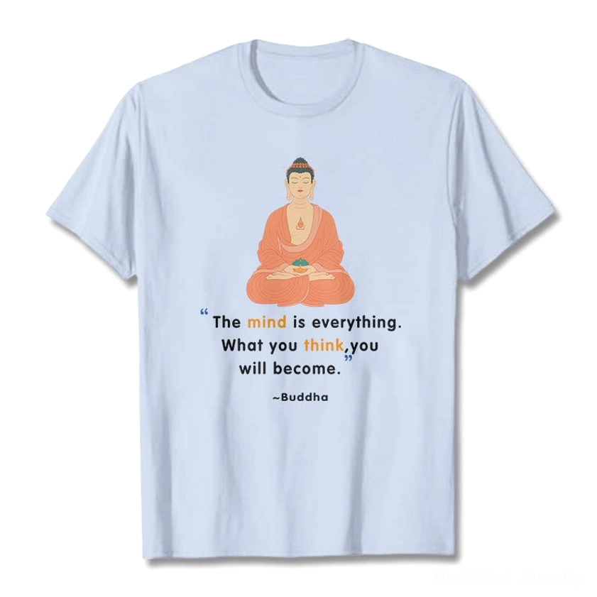 Black Buddhist meditation t-shirt detail view premium cotton material
