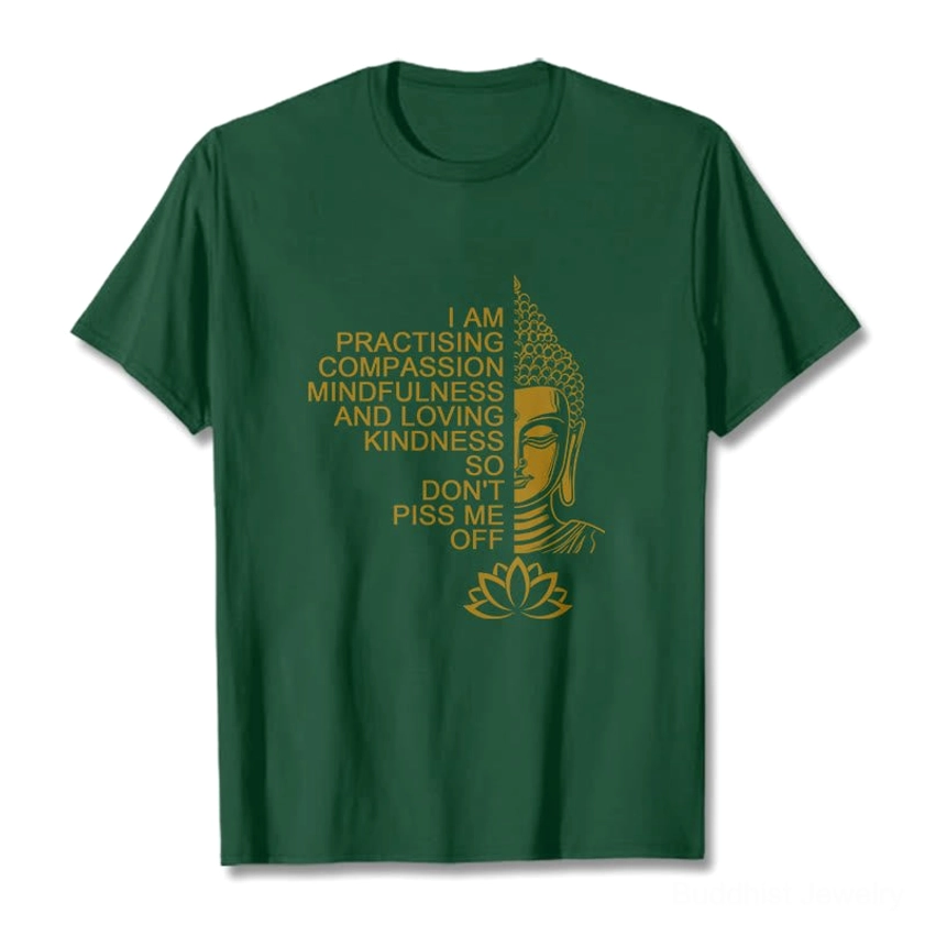 Buddhist mindfulness cotton t-shirt compassion mindfulness loving kindness quote detail