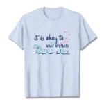 Light blue it's okay to make mistakes Buddhist tee flat lay front view on white background