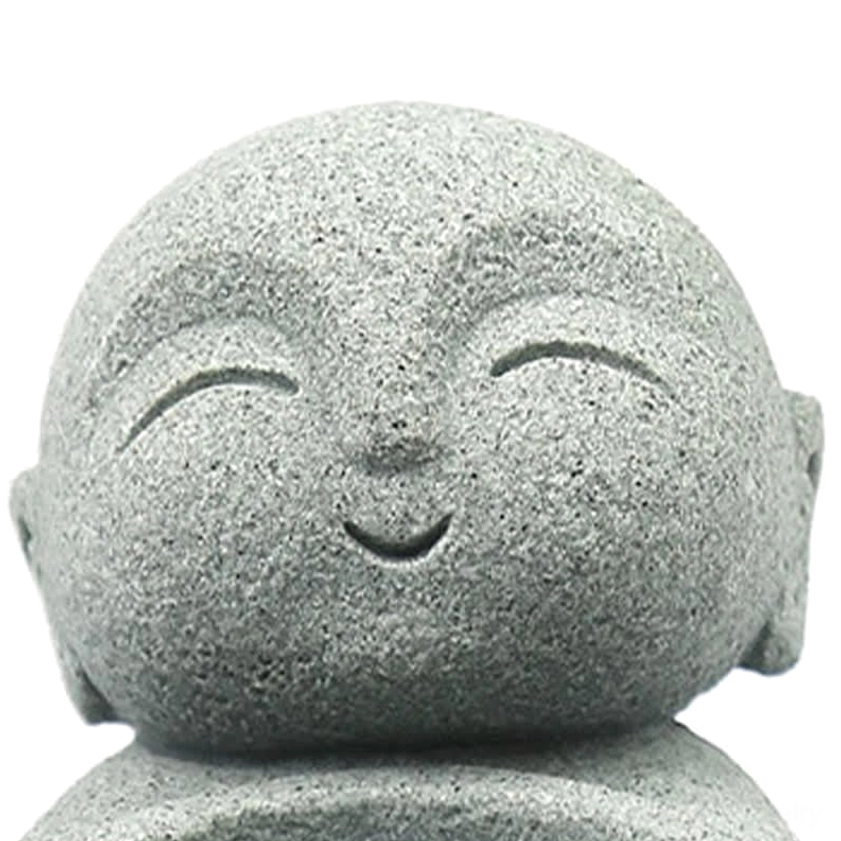 Buddhist monk resin candle holder artisan crafted piece - showcasing handmade quality and unique character
