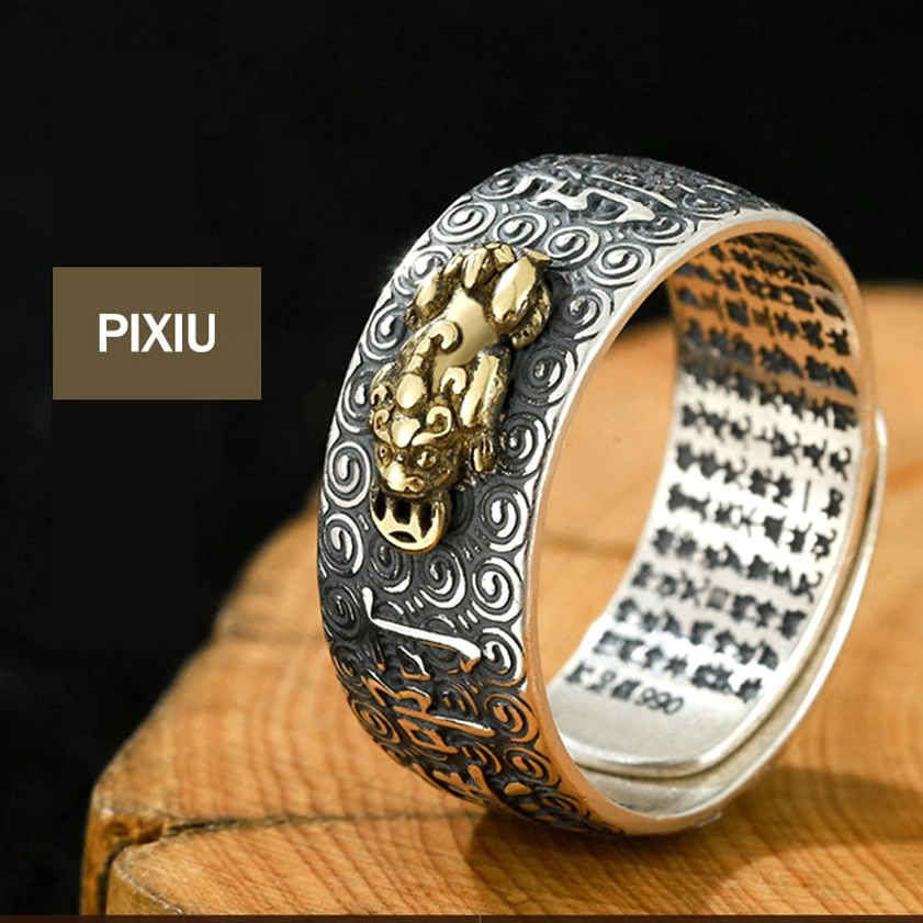 Buddhist Natal Buddha adjustable copper ring for spiritual protection and wealth attraction