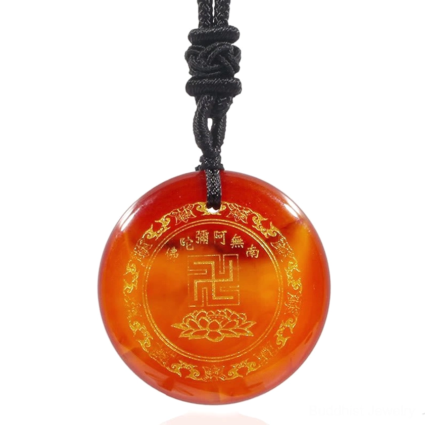 Buddhist necklace pendant authentic handcrafted healing stone spiritual jewelry
