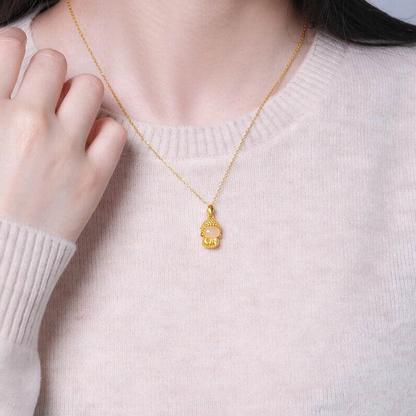 Buddhist pendant necklace product lifestyle - spiritual jewelry for protection and positive energy