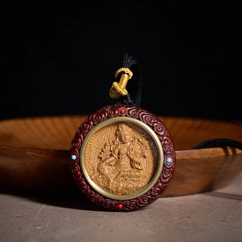 Buddhist pendant necklace product detail and spiritual significance educational material