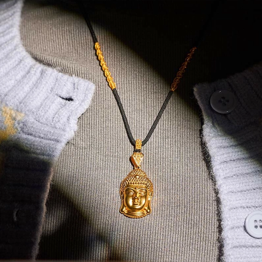 Buddhist gold necklace spiritual wisdom and enlightenment representation