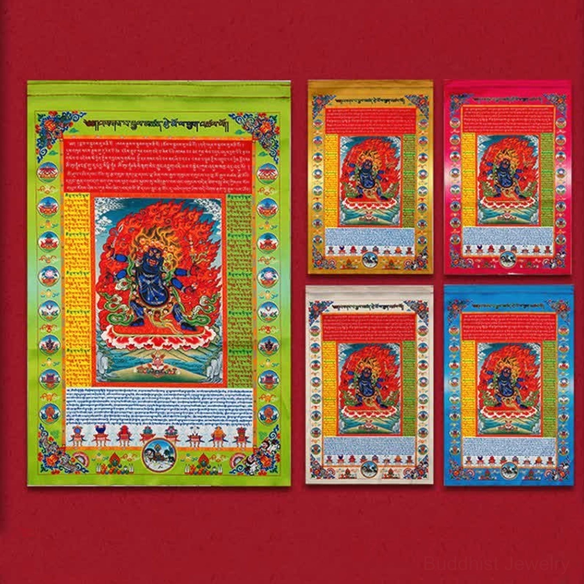 Prayer flag hanging cord attachment loop wind-activated Buddhist mantras blessings