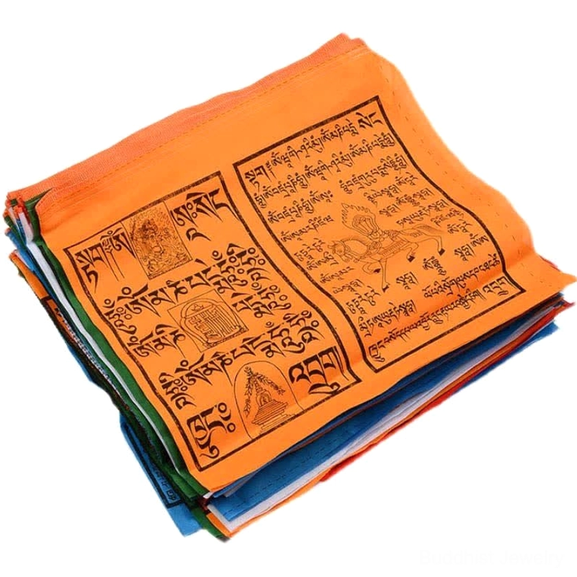Buddhist prayer flags 73.82 feet total length 25 individual flags set