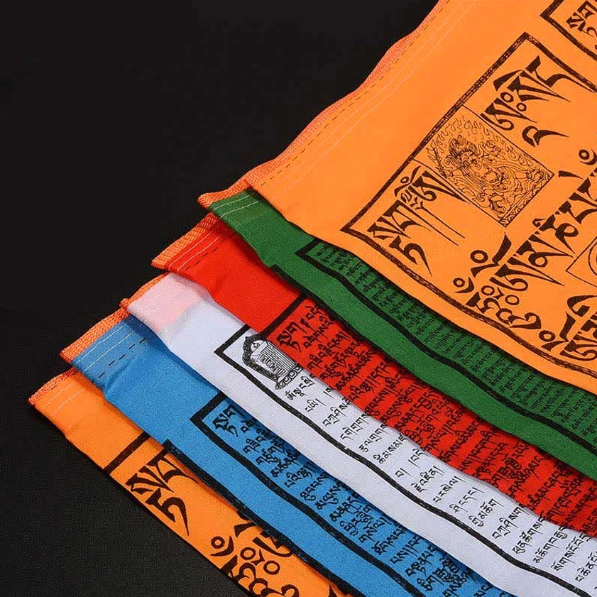 Buddhist prayer flags complete set packaging with 25 pieces and 22.5 meter length