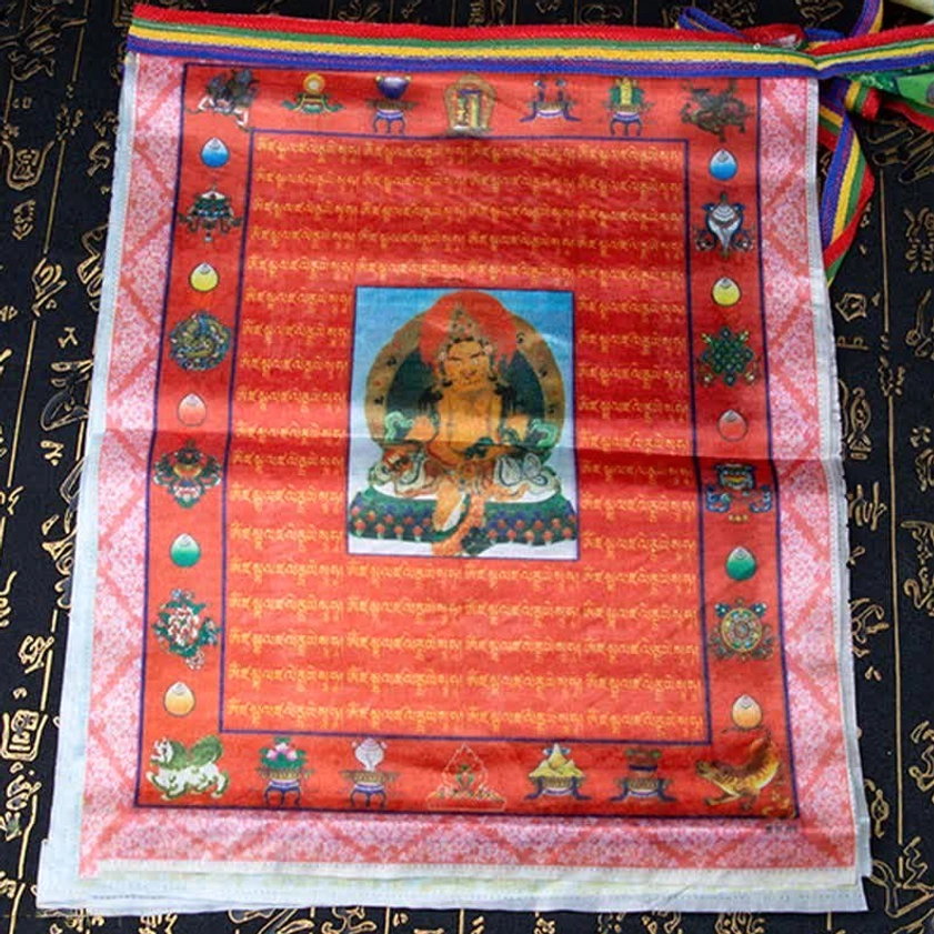 Buddhist five-color prayer flags garland Windhorse Lungta design traditional five elements colors complete set