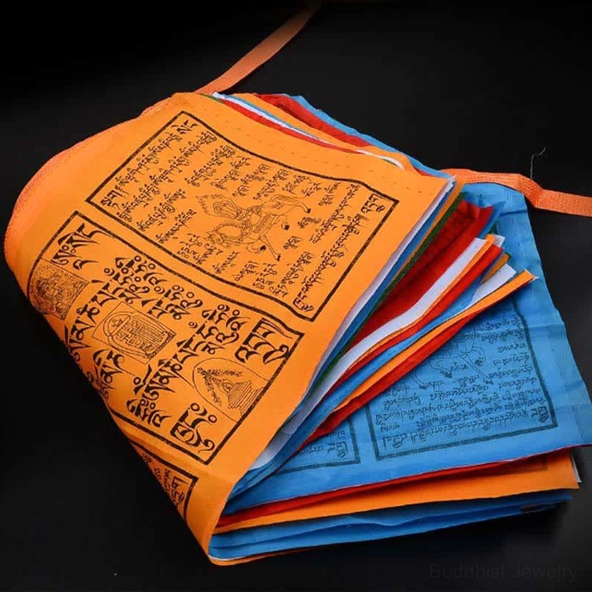 Buddhist prayer flags outdoor garden decoration spiritual environment