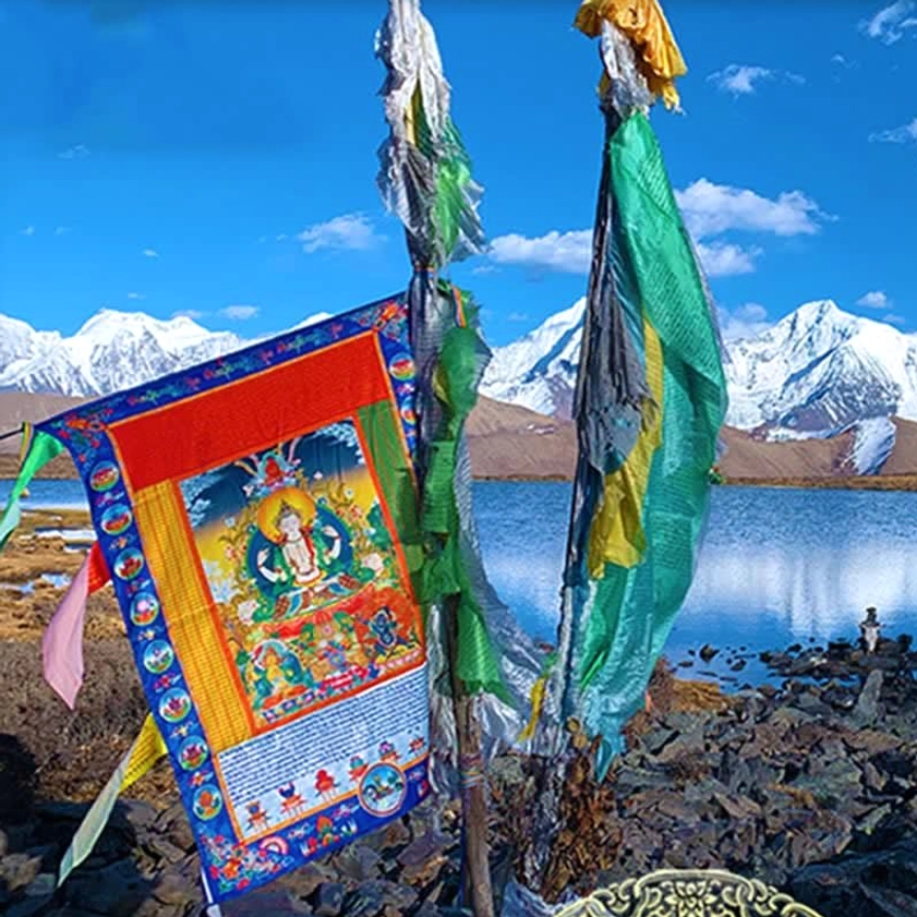 Prayer flag wind-activated mantras compassion healing universal well-being spiritual energy